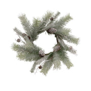 Snowy Bristle Pine & Boughs Candle Ring - 6.5"
