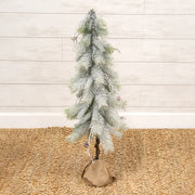Snowy Bristle Pine & Boughs Tree with Burlap Base - 34"