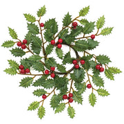 Merry Little Holly & Berries Candle Ring - 2.5"