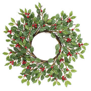 Merry Little Holly & Berries Wreath - 18"