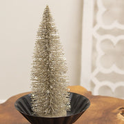 Silver Sparkle Bottle Brush Tree - 12"