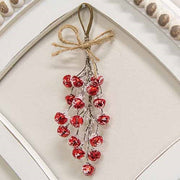 Snowy Red Mini Jingle Bell Teardrop