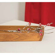Snowy Red Jingle Bell Spray - 17"