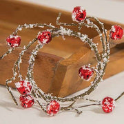 Snowy Red Jingle Bell Candle Ring - 2.5"
