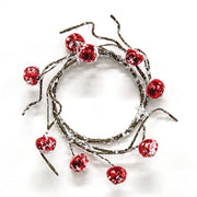 Snowy Red Jingle Bell Candle Ring - 2.5"