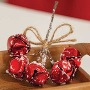 Snowy Red Mini Jingle Bell Pick - 5"