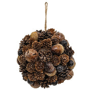 Frosted Deer Run Hanging Ball - 7"
