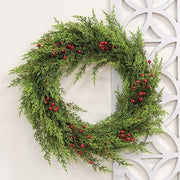 Red Berry & Cedar Wreath - 20"