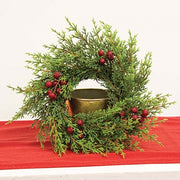 Red Berry & Cedar Wreath - 12"