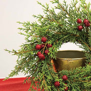 Red Berry & Cedar Wreath - 12"