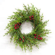 Red Berry & Cedar Wreath - 12"