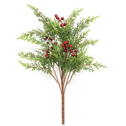 Red Berry & Cedar Bush - 17"