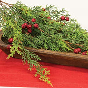 Red Berry & Cedar Hanging Bush - 27"