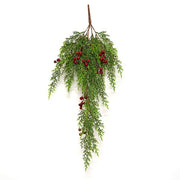 Red Berry & Cedar Hanging Bush - 27"