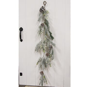 Flocked Woodland Pine Door Swag - 53"