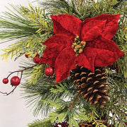 Winter Party Poinsettia & Pine Teardrop - 29"