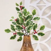 Mini Holly Leaves & Berries Pick - 14"