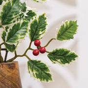 Mini Holly Leaves & Berries Pick - 14"