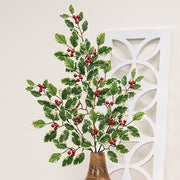 Mini Holly Leaves & Berries Spray - 28"