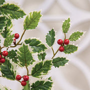 Mini Holly Leaves & Berries Spray - 28"