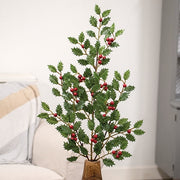 Merry Little Holly & Berries Spray - 28"