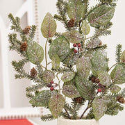 Snowy Fittonia - Pine & Berries Spray - 28"