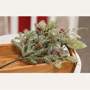 Snowy Fittonia - Pine & Berries Pick - 15"