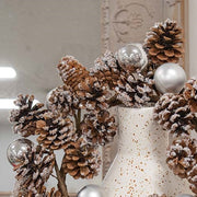 Snow Sprinkled Pine & Baubles Wreath - 12"