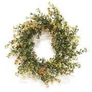 Golden Buds & Baby's Grass Candle Ring - 6.5"