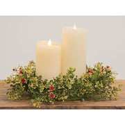 Ruby Buds & Baby's Grass Candle Ring - 6.5"