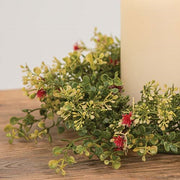 Ruby Buds & Baby's Grass Candle Ring - 6.5"