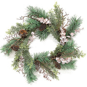 Icy Woodland Pine & Eucalyptus Wreath - 22"