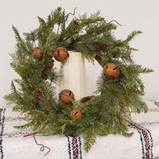 Rustic Cedar & Pine Bell Wreath - 24"