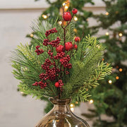 Winter Party Pine & Berry Bush - 15"
