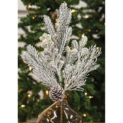 Flocked Woodland Pine Spray - 20.5"