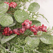 Frosted Eucalyptus - Cedar and Red Berry Wreath - 24"