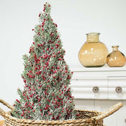 Frosted Pepper Berry and Pine Cone Tree - 16"
