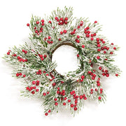 Frosted Pepper Berry & Pine Ring - 2"