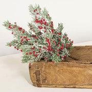 Frosted Pepper Berry & Pine Spray - 14"