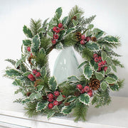 Icy Winterberry Holly & Pine Wreath - 24"