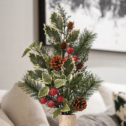 Icy Winterberry Holly & Pine Spray - 29"