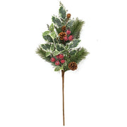 Icy Winterberry Holly & Pine Spray - 29"