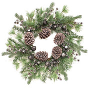 Frosty Cheer Pine Wreath - 24"