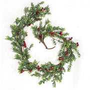 Frosted Boxwood & Gooseberry Garland - 5ft