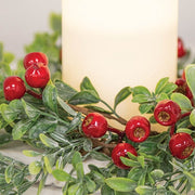Frosted Boxwood & Gooseberry Candle Ring - 3.5"