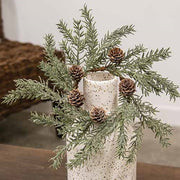 First Frost Pine Candle Ring with Cones - 3.5"