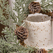 First Frost Pine Candle Ring with Cones - 3.5"