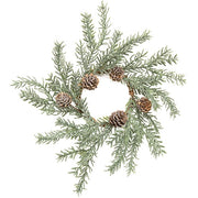 First Frost Pine Candle Ring with Cones - 3.5"