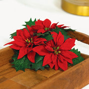 Leafy Poinsettia Taper Ring - 1"