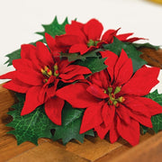 Leafy Poinsettia Taper Ring - 1"